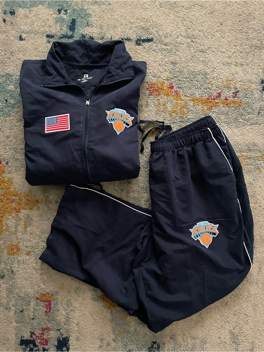 New York Knicks Navy Track Jacket & Pants Set activology size 2Xl